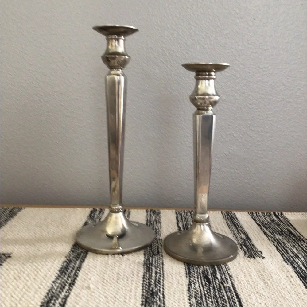 (2) Pottery Barn candle holders
